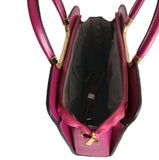 Purple and Gold Leather Croc Handbag